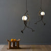 Nordic Modern E27 Creative Little man Iron Chandelier Pendant Light for Bar Restaurant Home AC110--220V