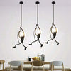 Nordic Modern E27 Creative Little man Iron Chandelier Pendant Light for Bar Restaurant Home AC110--220V