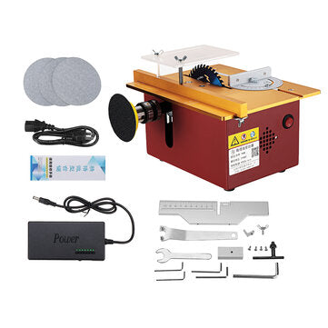 T60 110-220V 12-24V DC Mini Table Saw DIY Woodworking Saw Table Cutter Small Chainsaw 9000r / min