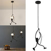 Nordic Modern E27 Creative Little man Iron Chandelier Pendant Light for Bar Restaurant Home AC110--220V